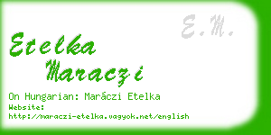 etelka maraczi business card